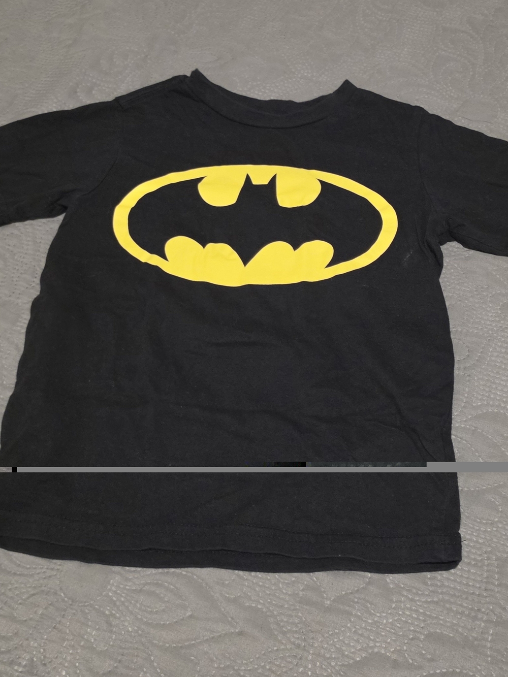 Batman Black Tee with Bright Yellow Logo